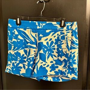 J Crew Women’s Blue Floral Linen Blend Shorts